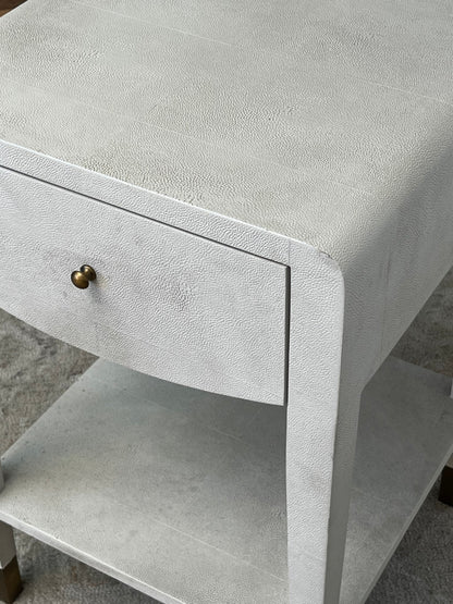 Modern Faux Raffia Nightstand