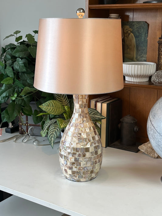 Modern Natural Shell Tile Table Lamp