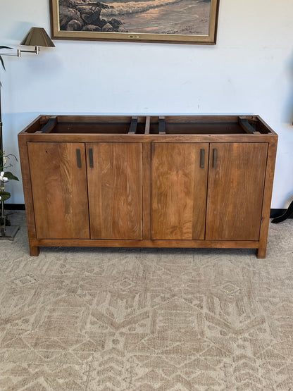 Modern Brown Double Wooden 60" Vanity