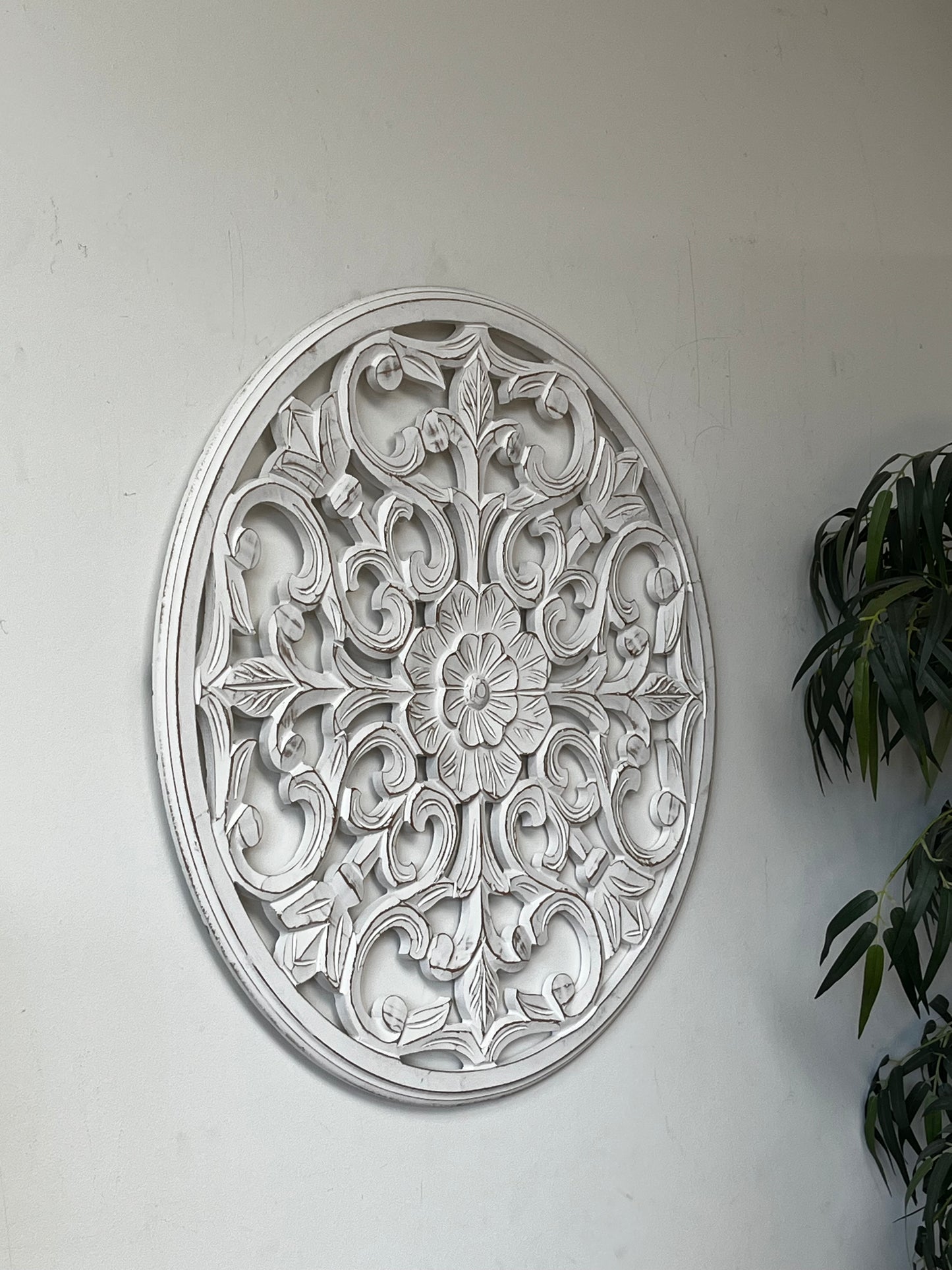White-Wash Oval Panel