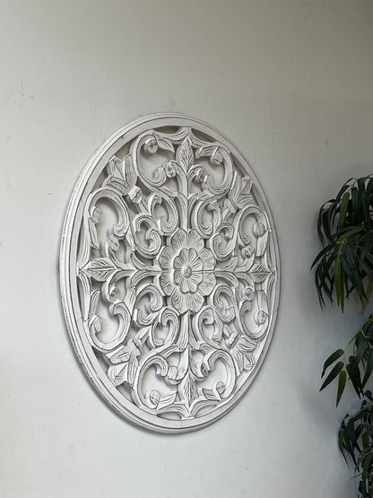White-Wash Oval Panel