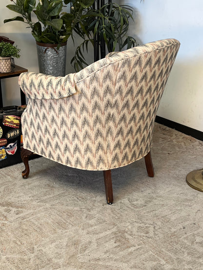 Vintage Style Zip-Zag Pattern Linen Chair