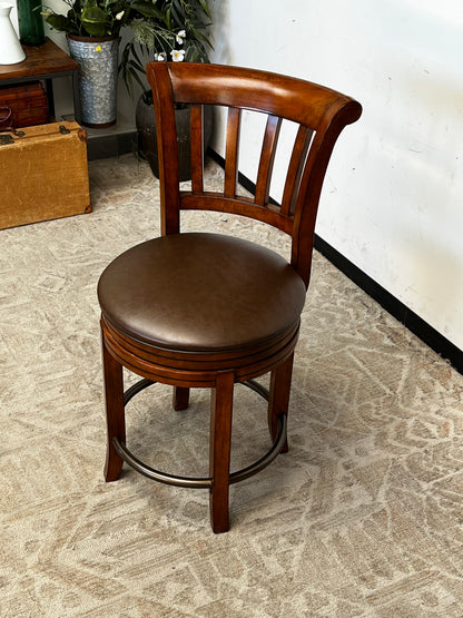 Wooden Counter-Height Swivel Chair