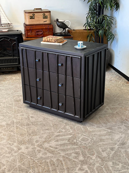 Brutalist 3 Drawer End Table