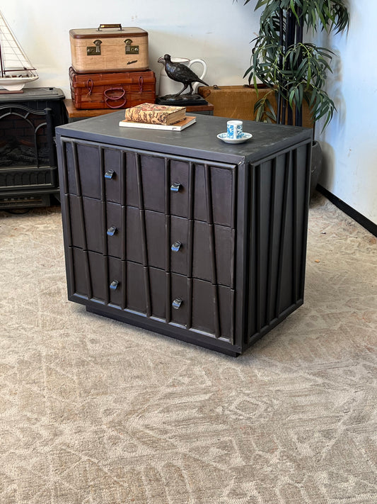 Brutalist 3 Drawer End Table