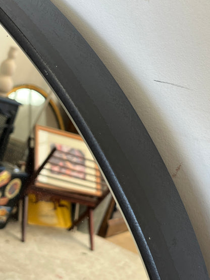 Modern Black 32" Rounded Metal Mirror