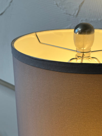 Modern Silver Tone Table Lamp