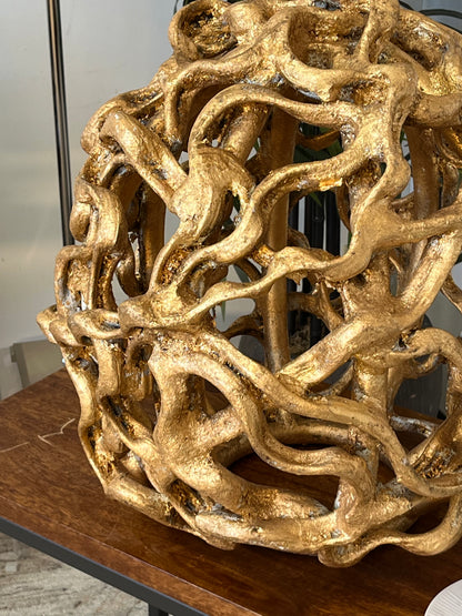 Gold Finished Abstract Large Orb