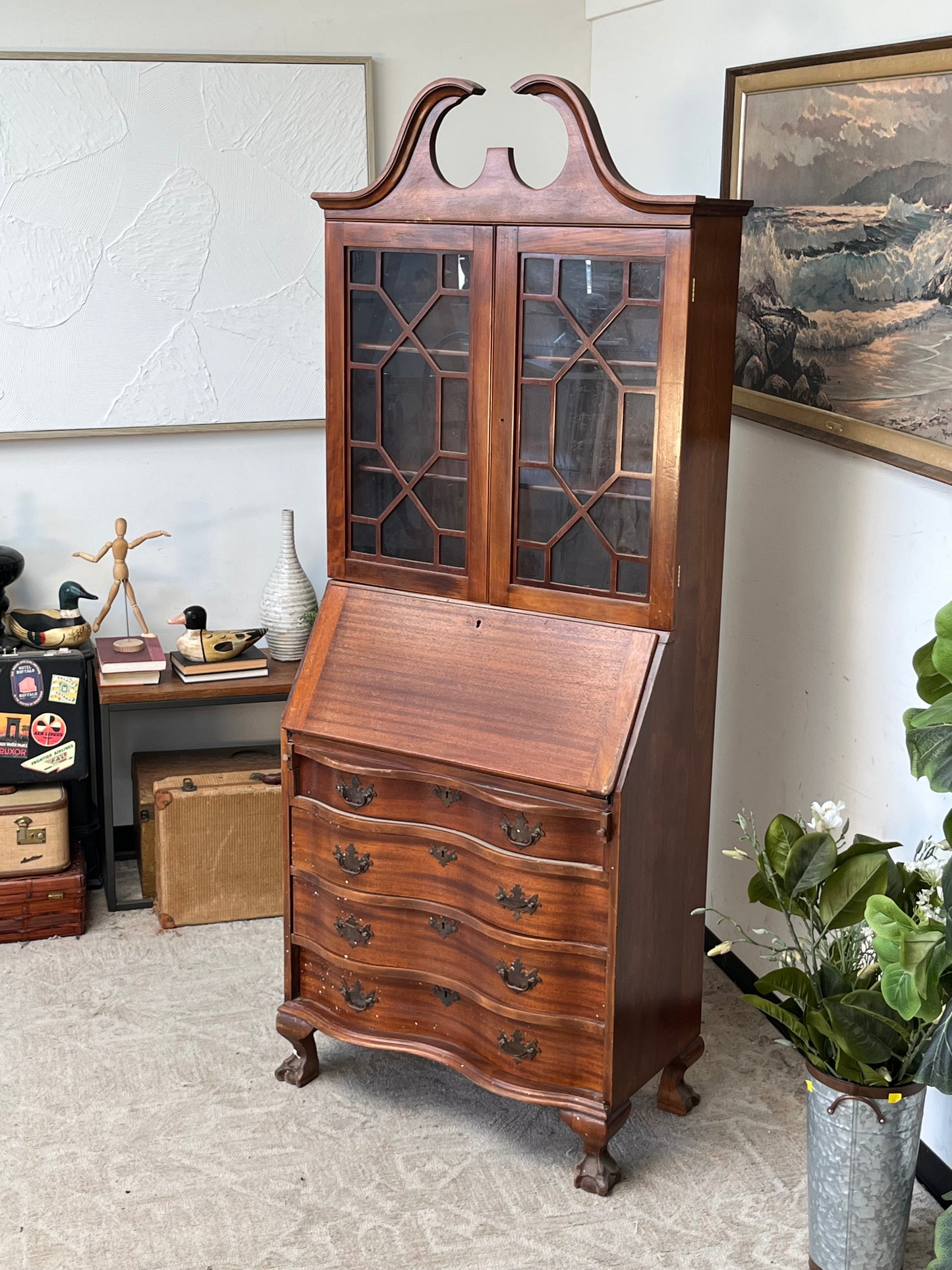 Antique Secretariat Style Desk