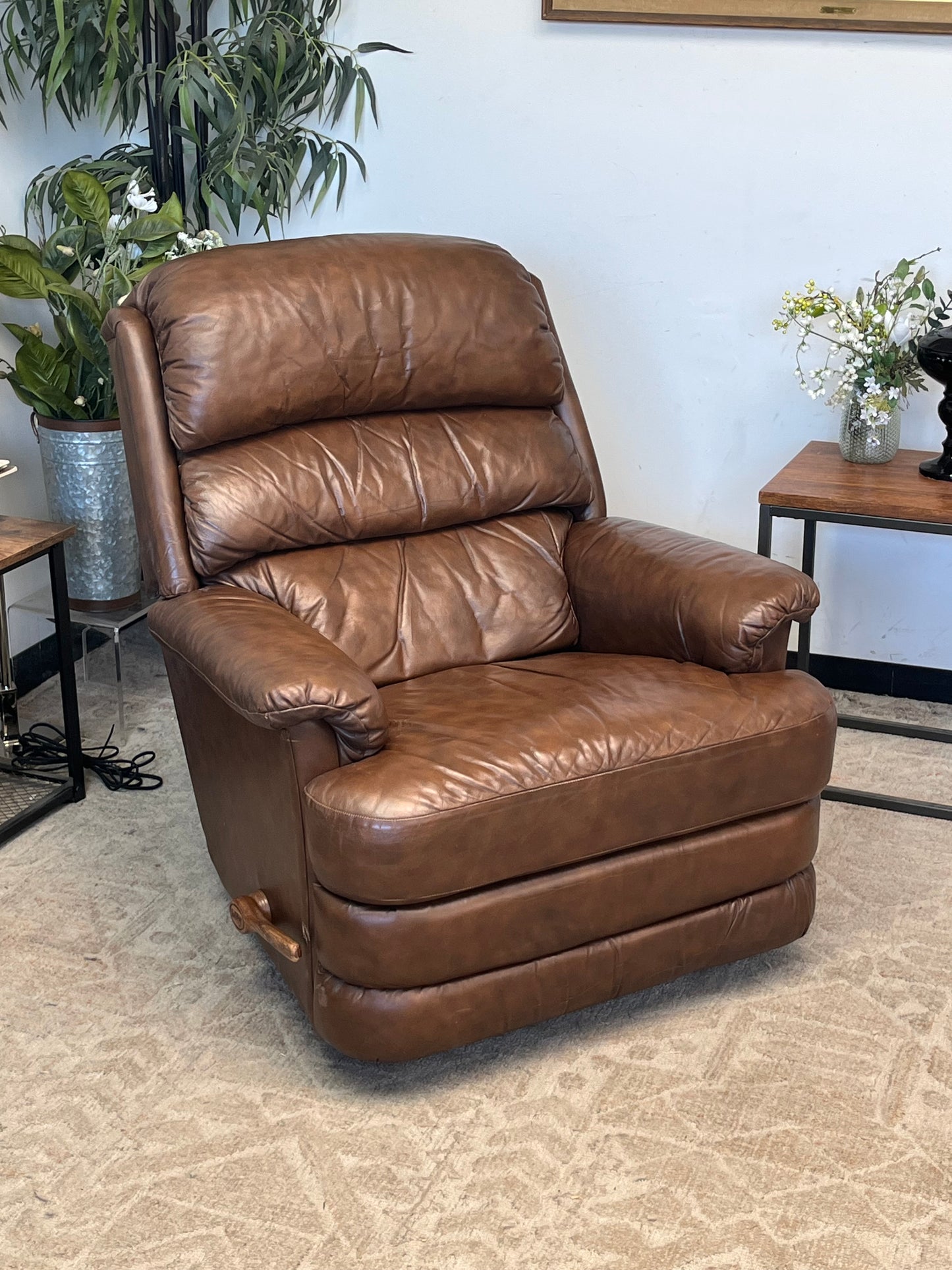 Vintage La-Z-Boy Leather Rocker Recliner