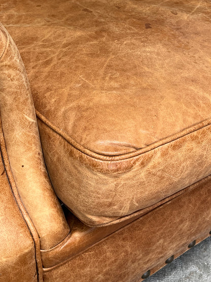 Vintage Style Faux Leather Club Chair
