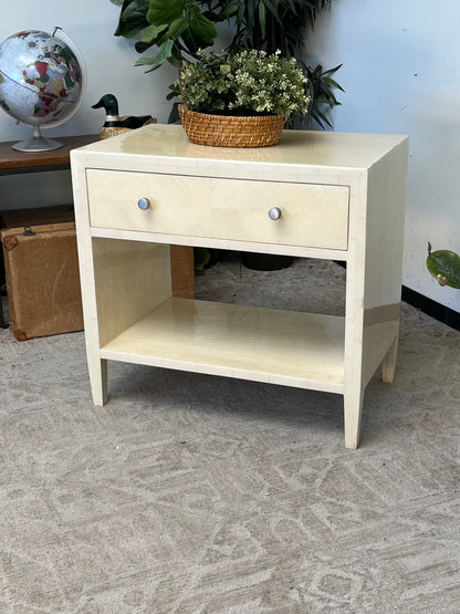 Modern Beige Resin Nightstand