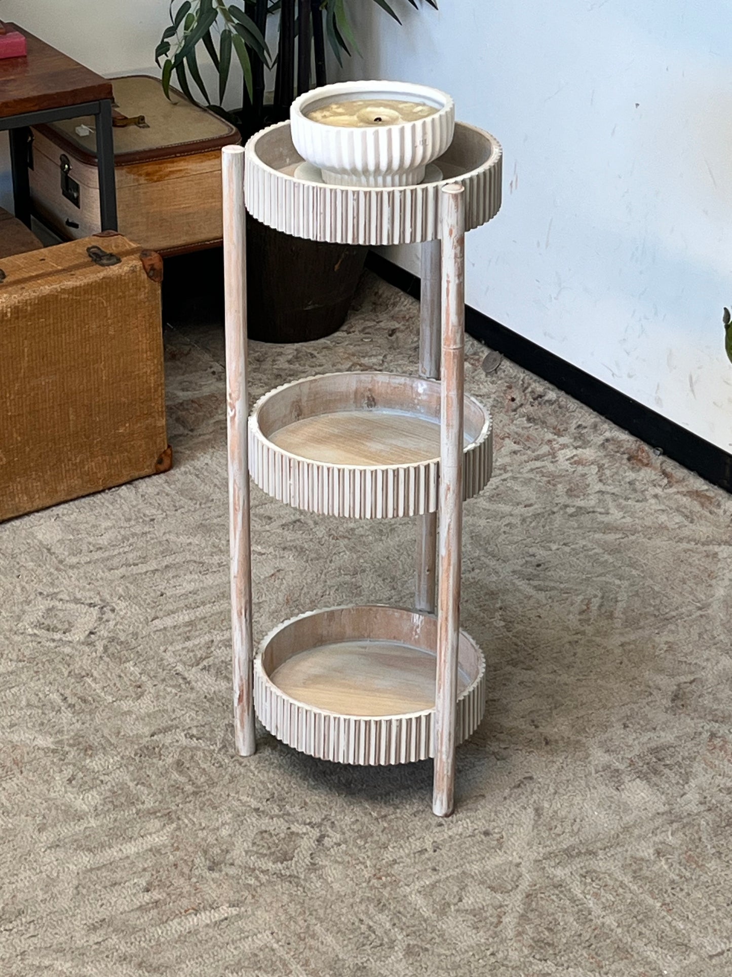 Modern 3-Tier Oval Side Table