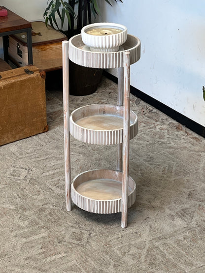 Modern 3-Tier Oval Side Table