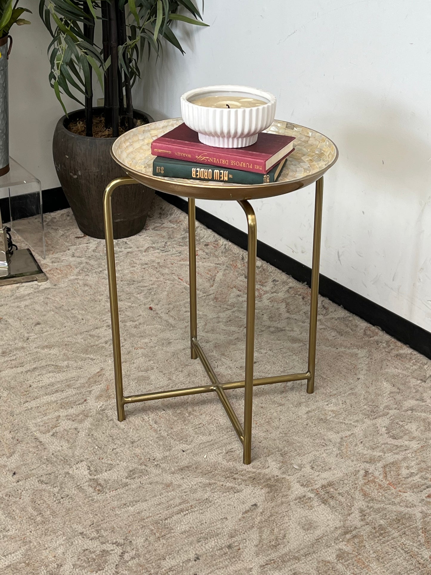 Modern Circular Shell Nightstand