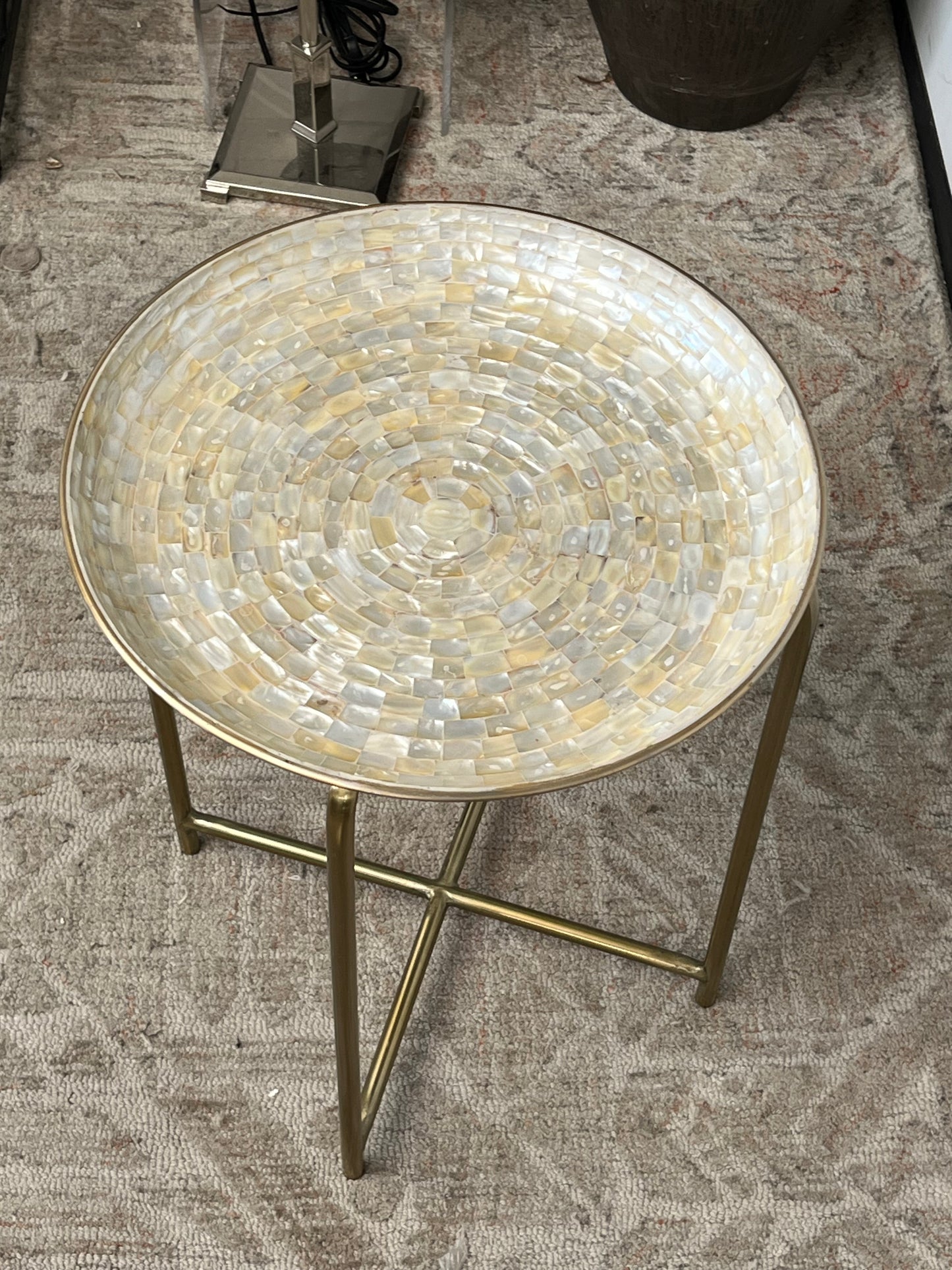 Modern Circular Shell Nightstand