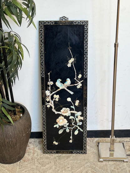 Mother of Pearl Panel "Two Blue Birds"