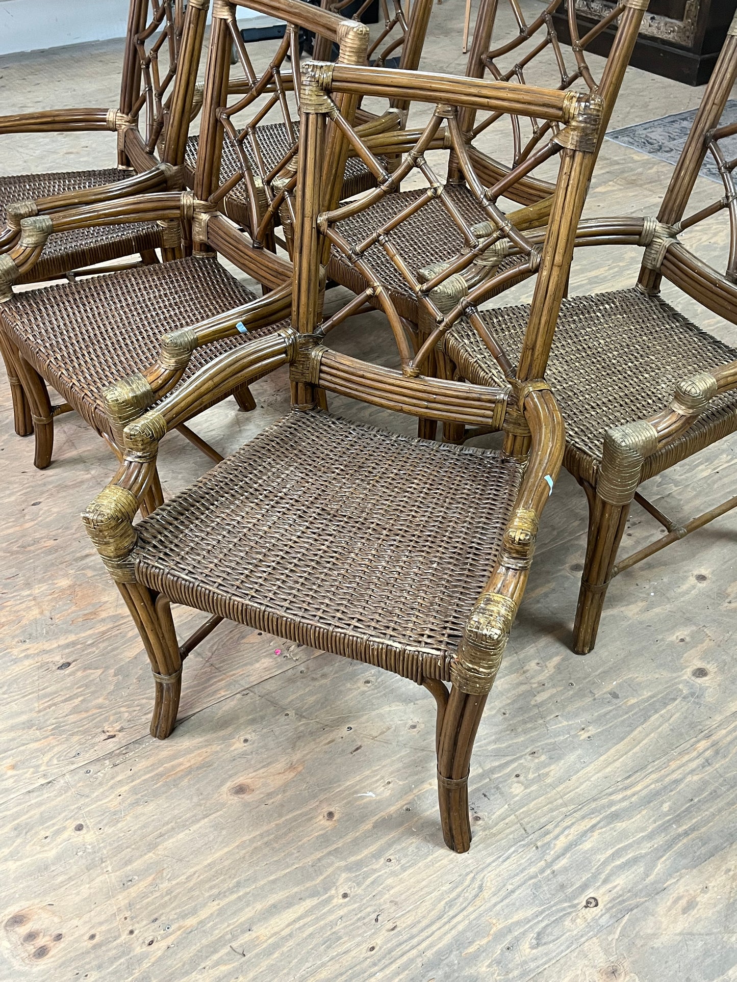 Bohemian Bamboo & Rattan Dining Chair Set Of 6