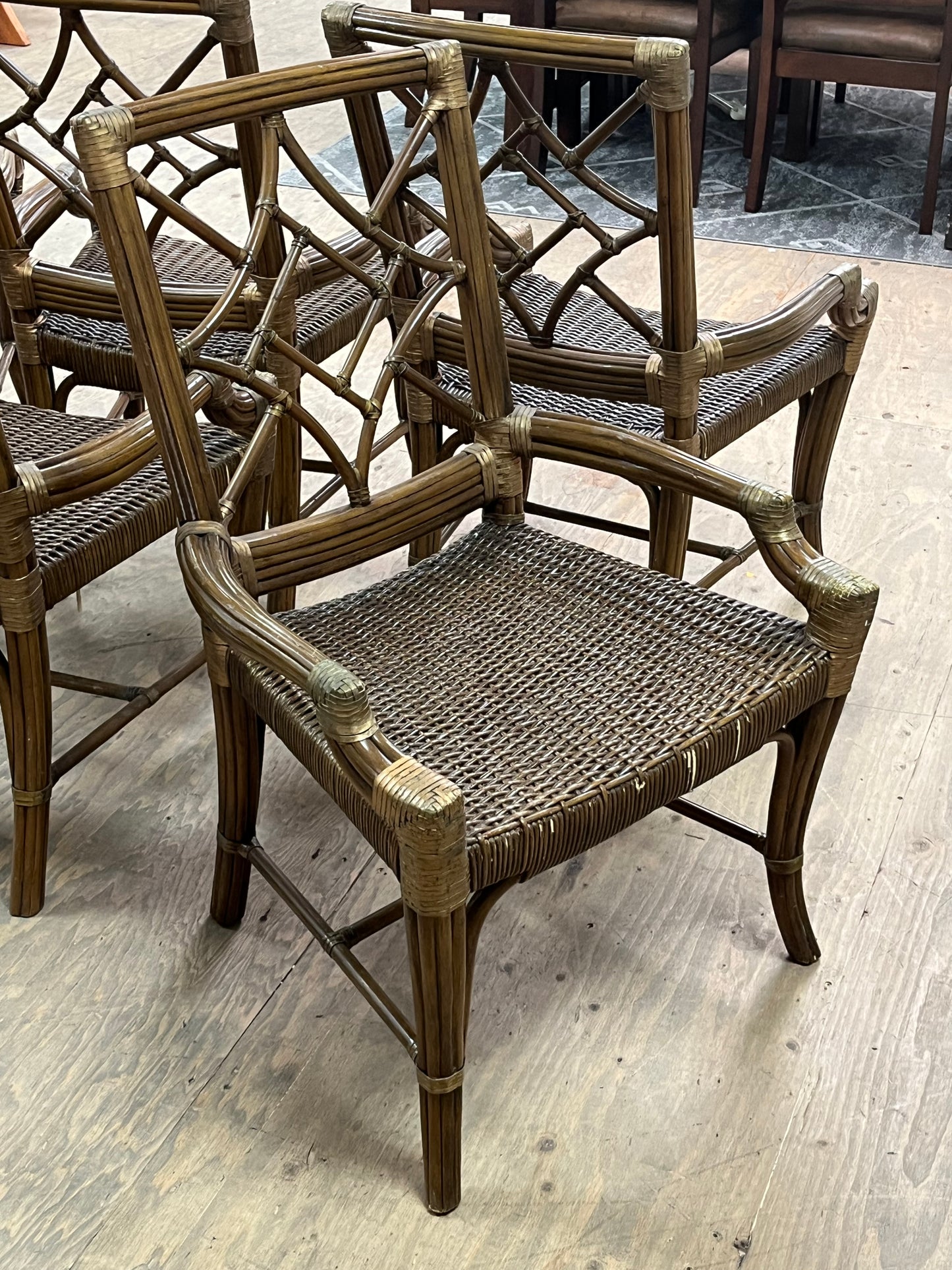 Bohemian Bamboo & Rattan Dining Chair Set Of 6