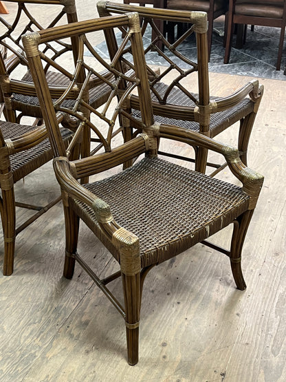 Bohemian Bamboo & Rattan Dining Chair Set Of 6