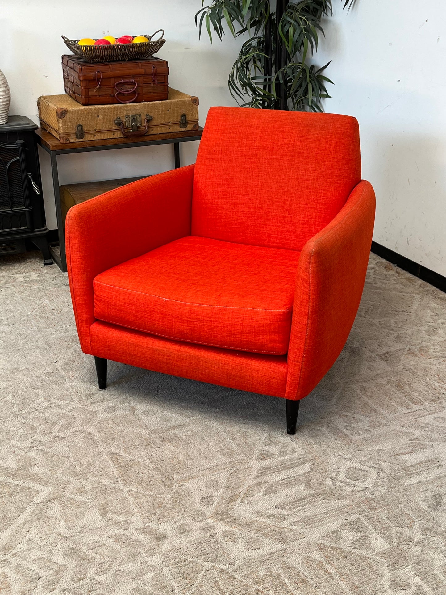 CB2 Parlor Atomic Orange Armchair