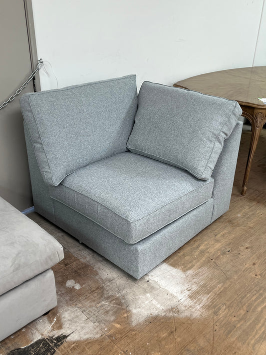 Modern Linen Blue Fabric Corner Seat