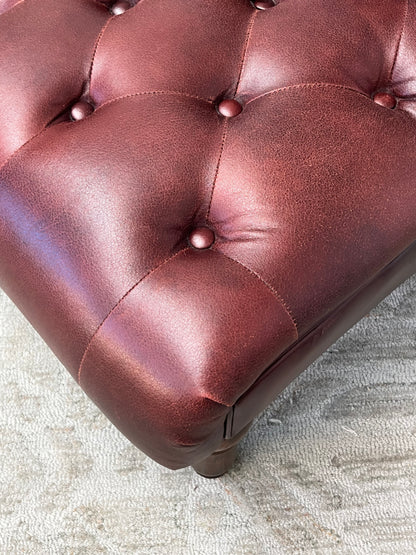 Faux Leather Tufted Club Chairs