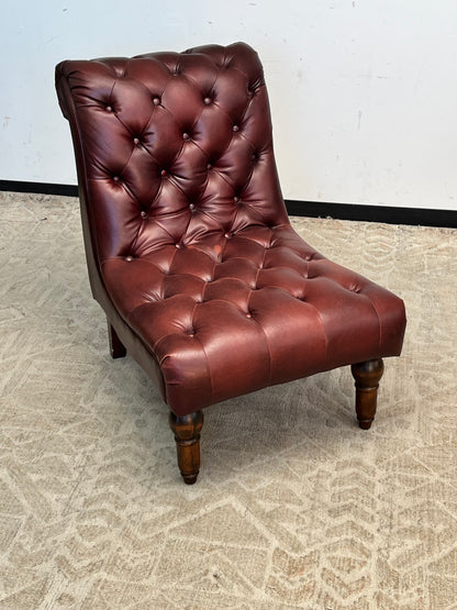 Faux Leather Tufted Club Chairs
