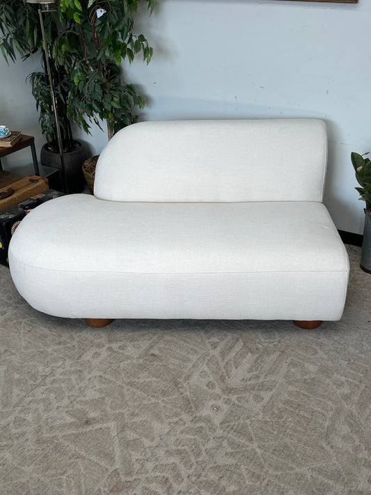 Modern Boucle Style Rounded Loveseat