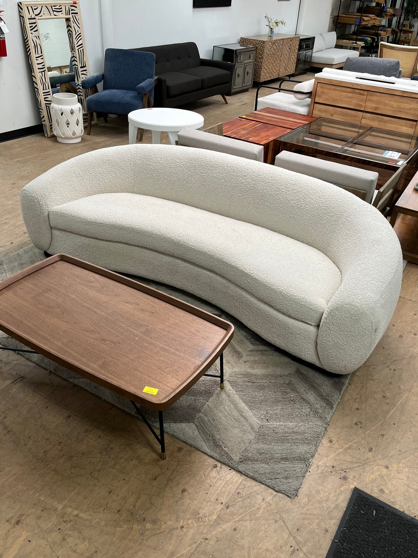 Boucle Art Deco Style Sofa