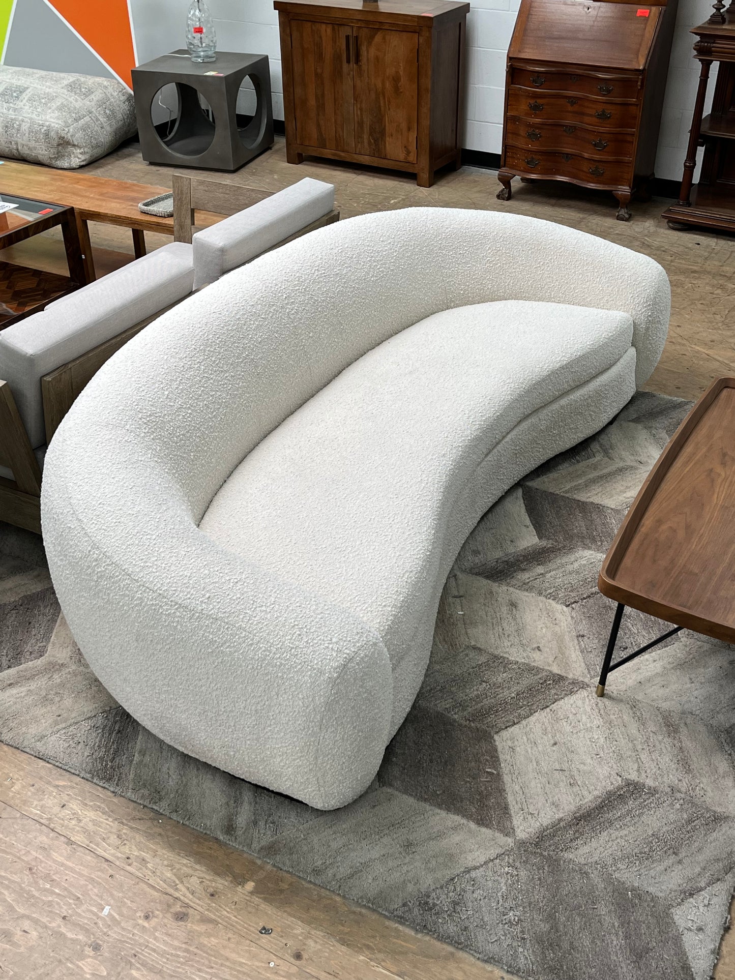 Boucle Art Deco Style Sofa