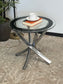Modern Round Glass Top End Table