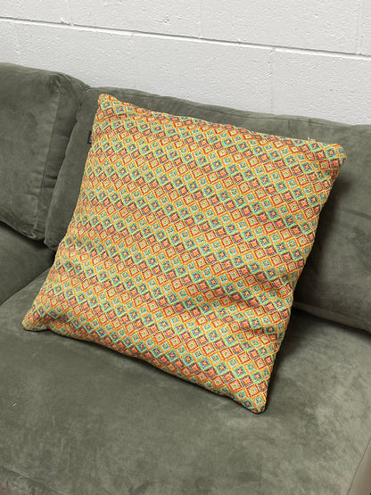 24" Orange Moroccan Style Geometric Pillow
