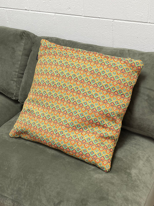 24" Orange Moroccan Style Geometric Pillow