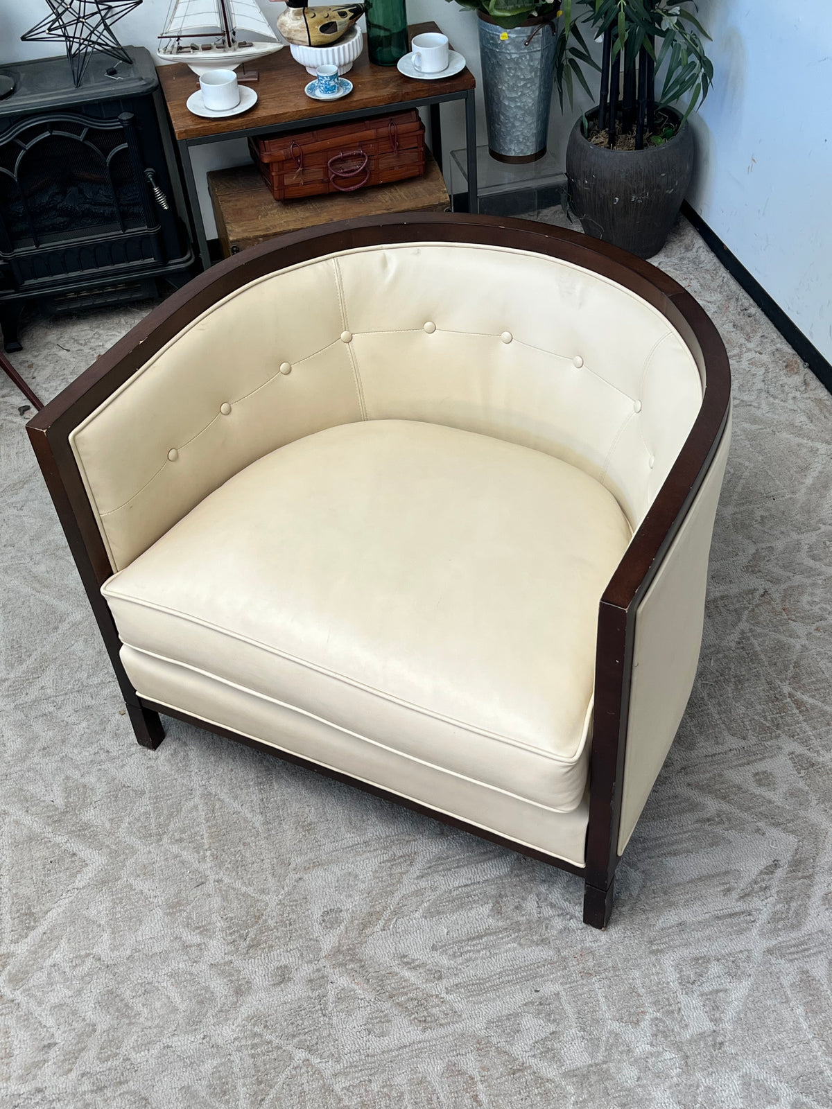 Modern Rounded Back Armchair