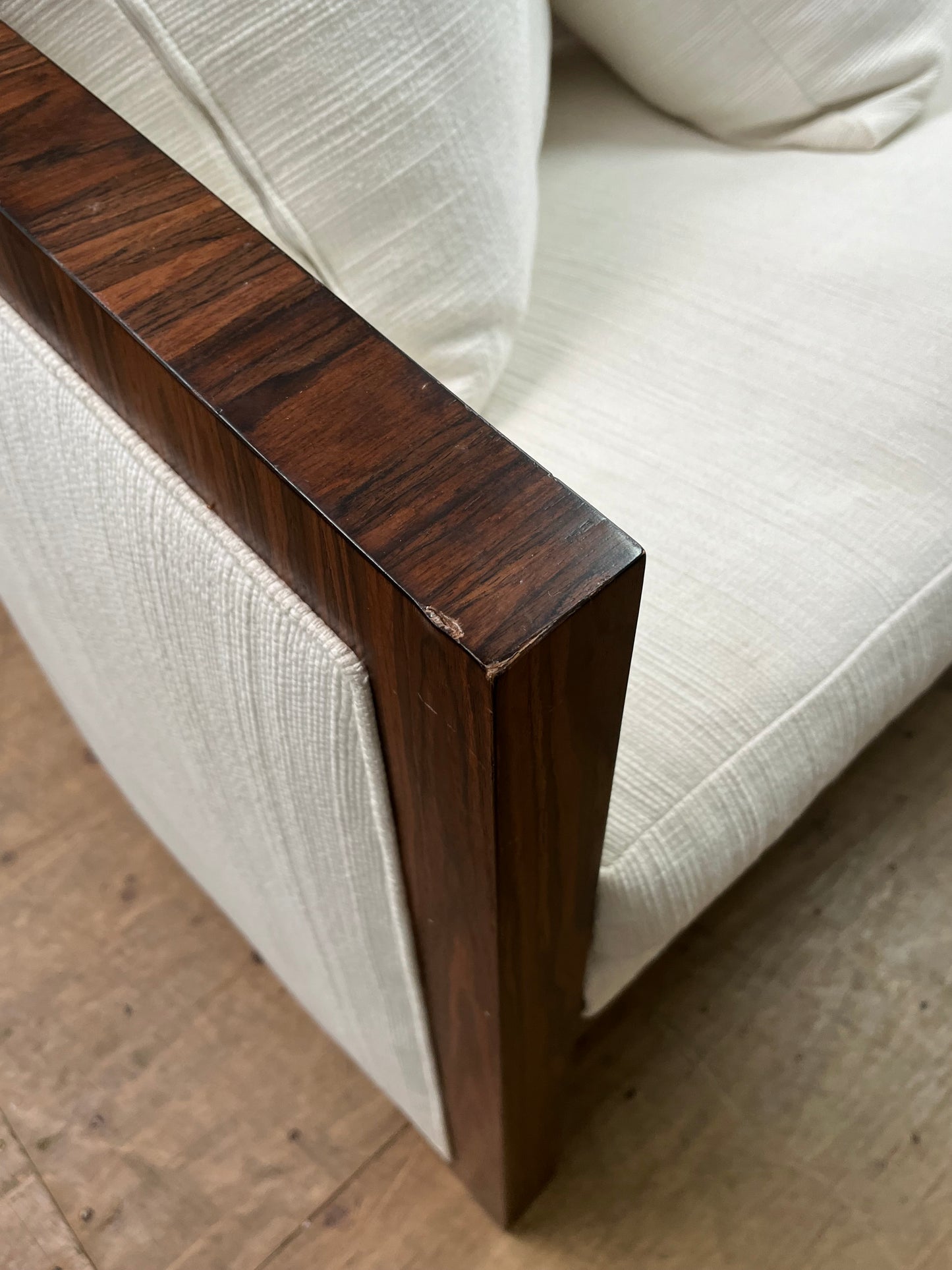 Kreiss Round Back Sofa - Several Stains