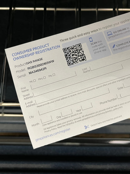 Hotpoint 4.8Cu.ft Free-Standing 4 Burner Gas Range - Minor Dents