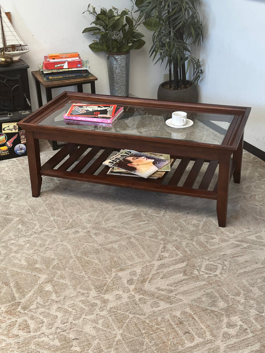 Craftsman Style Glass Coffee Table