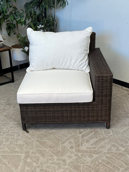Outdoor Brown Rattan Left-Arm Seat