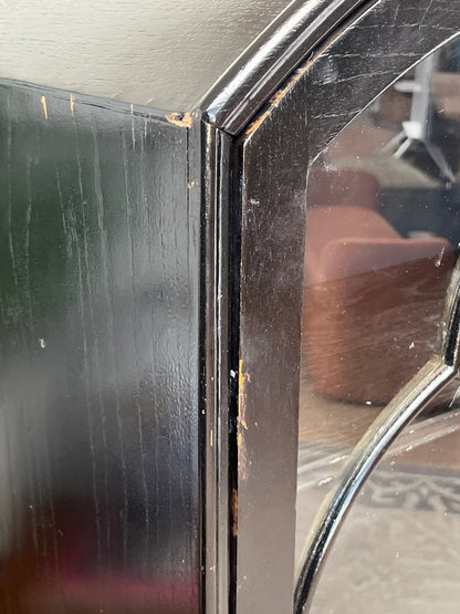 Antique Style Black China Hutch