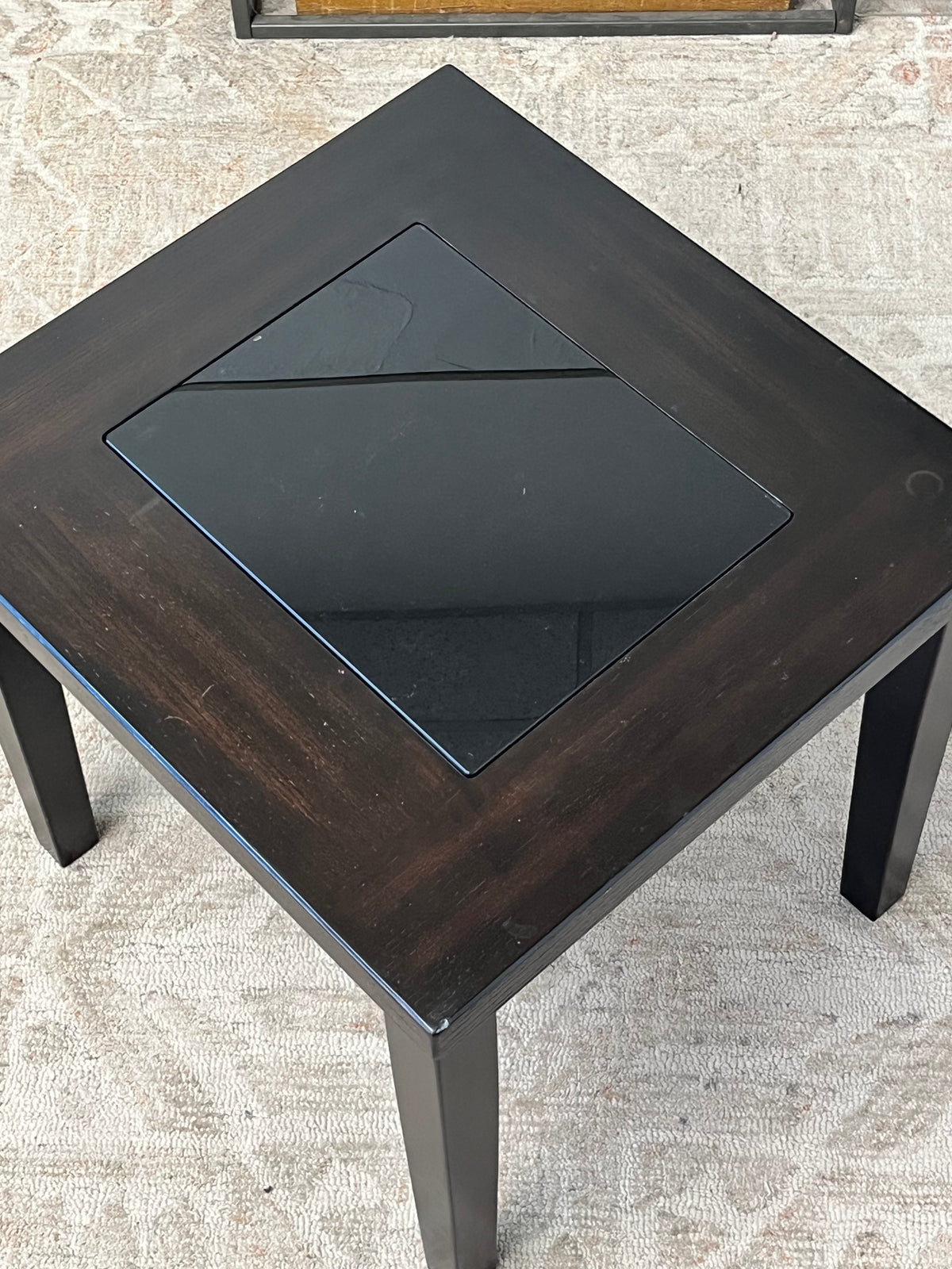 Traditional Style Glasstop Sidetable