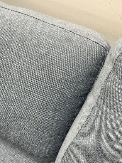 Benchmade Modern Right Arm Blue Linen Couch