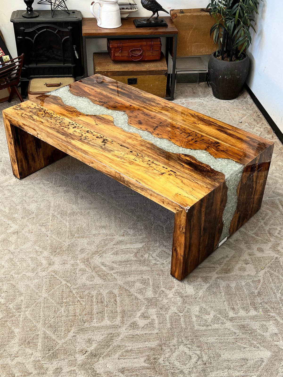 Natural Resin Wooden Coffee Table