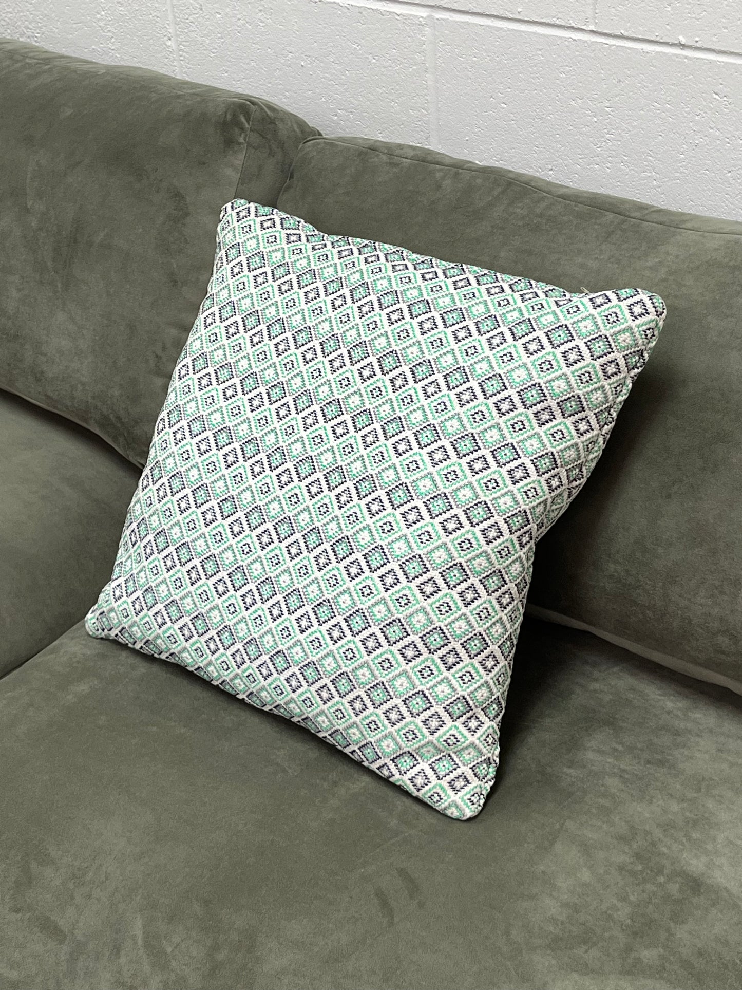 20" Green Moroccan Style Geometric Pillow