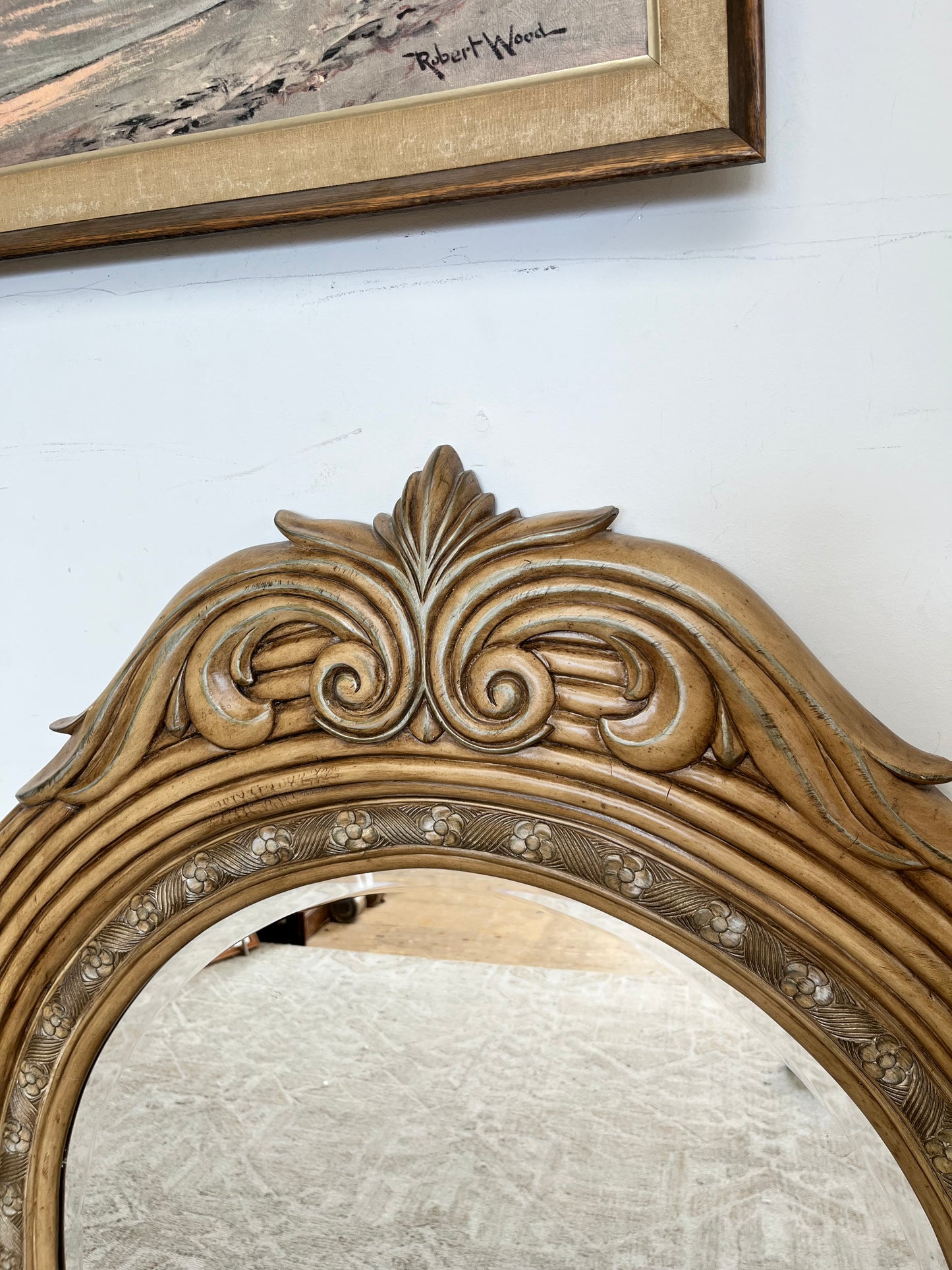 Vintage Oval Framed Wall Mirror