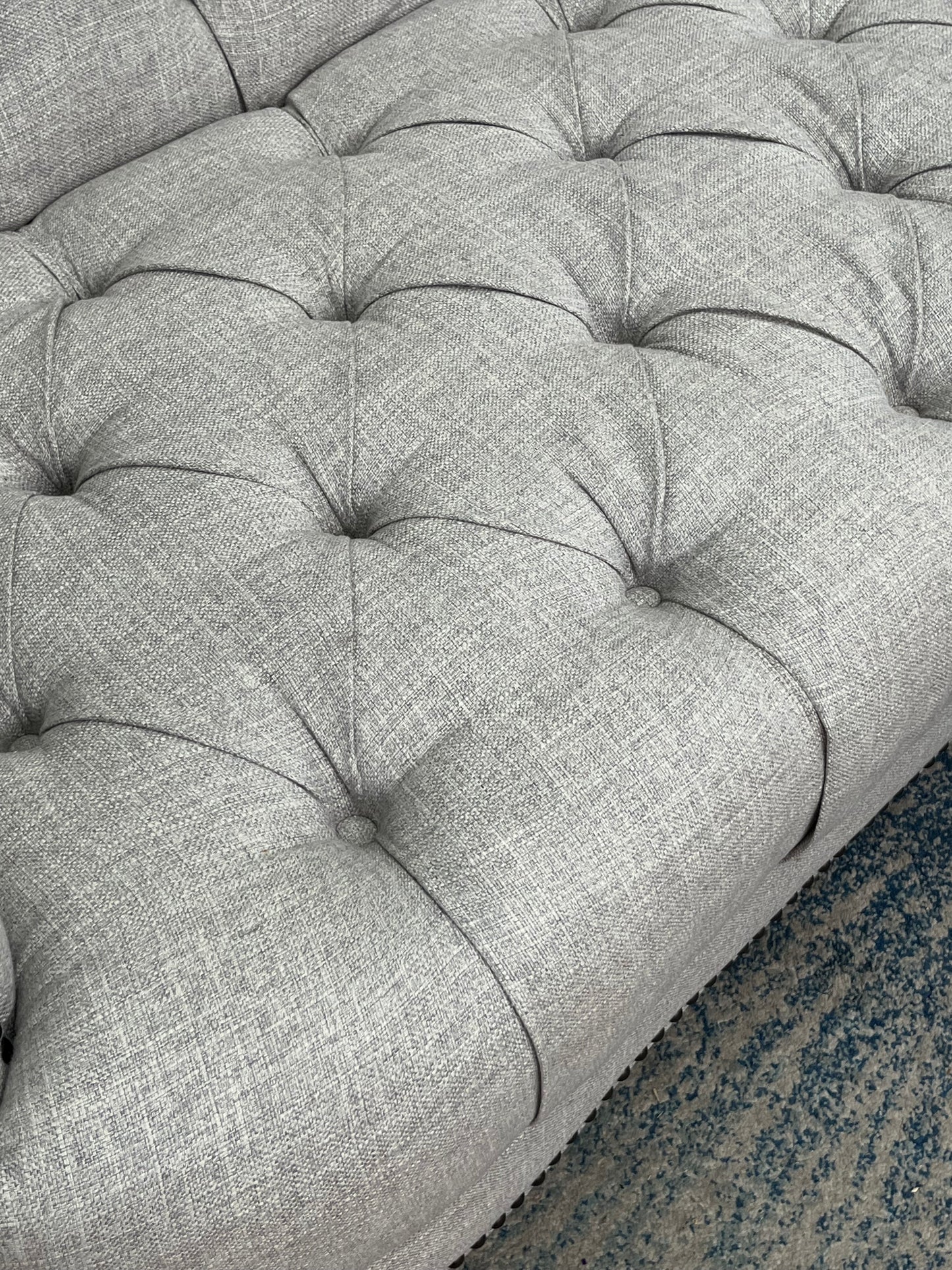 Modern Tufted 84" Gray Sofa