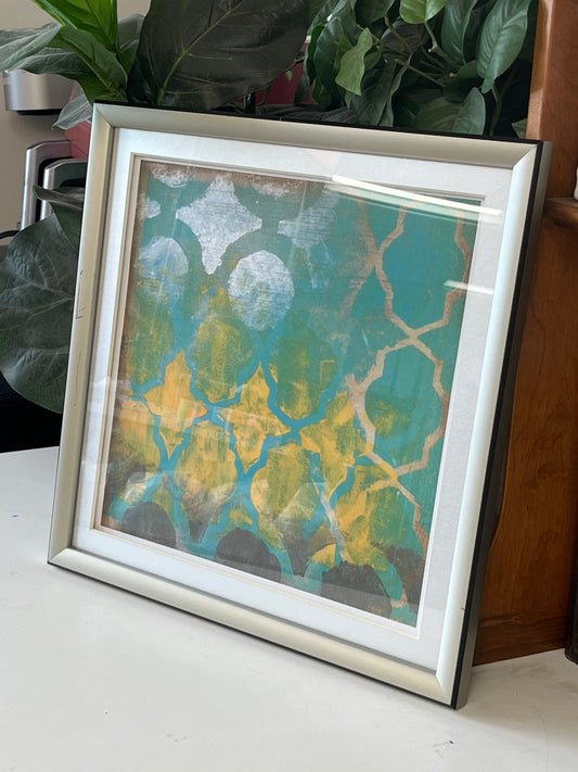 Geometric Neo Lattice Print Wall Art
