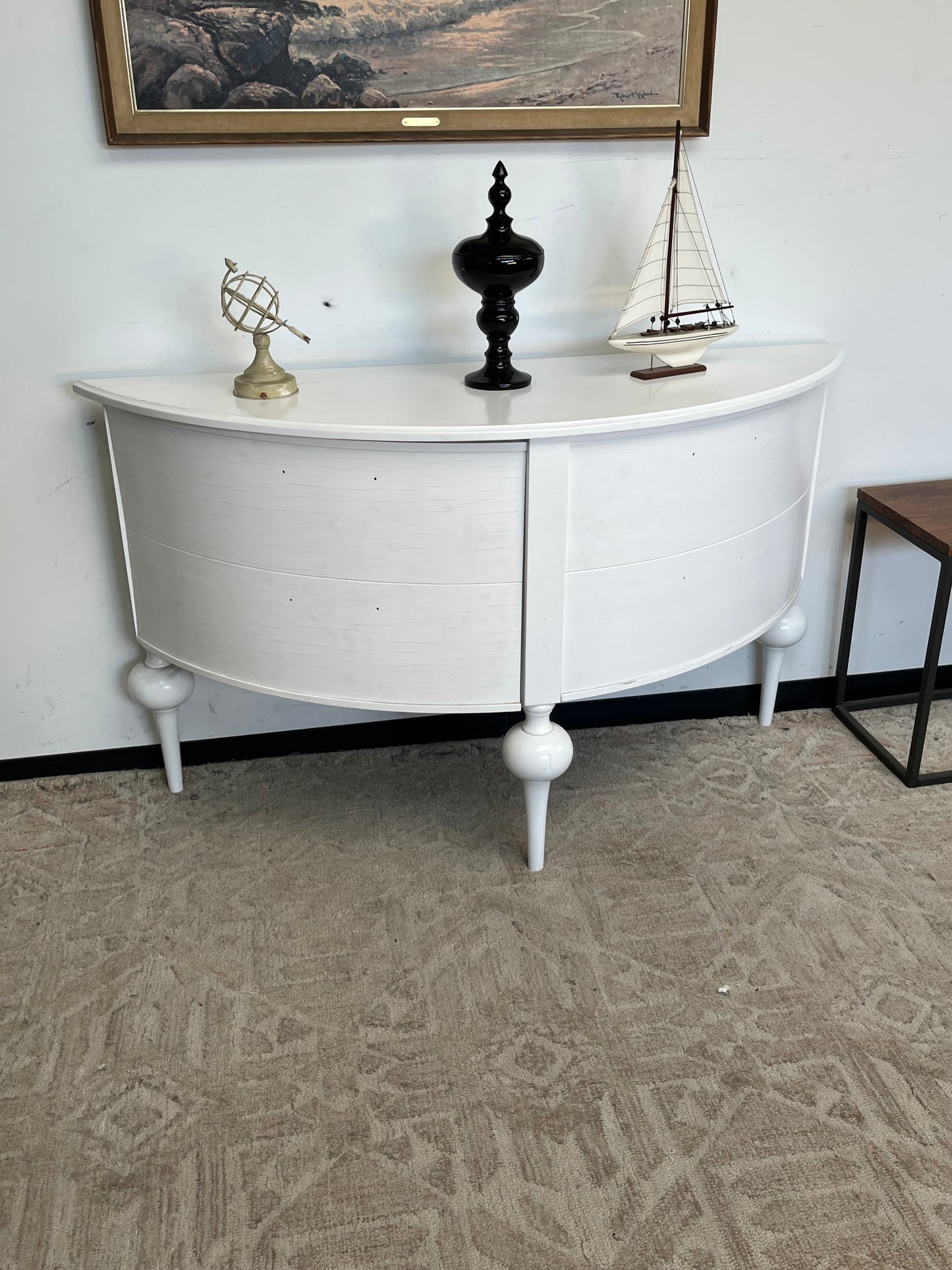 Modern White Demilune Sideboard