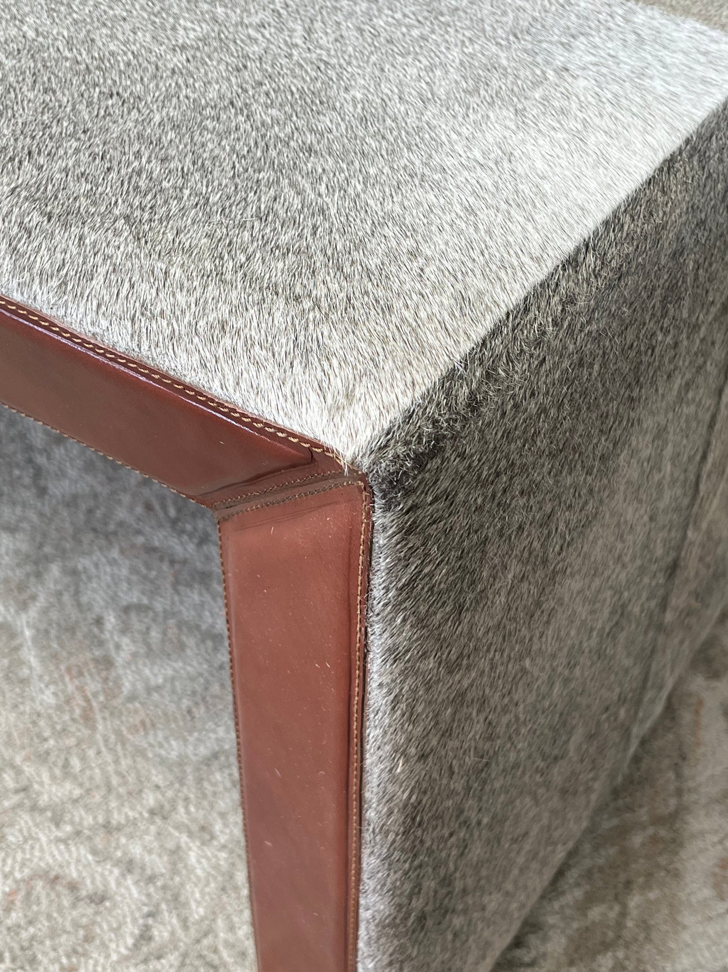 Mohair With Leather Coffee Table