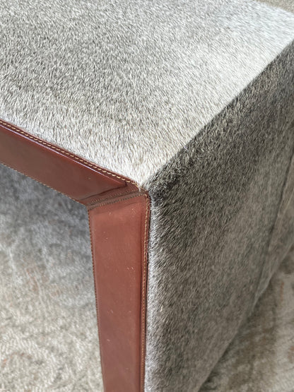 Mohair With Leather Coffee Table